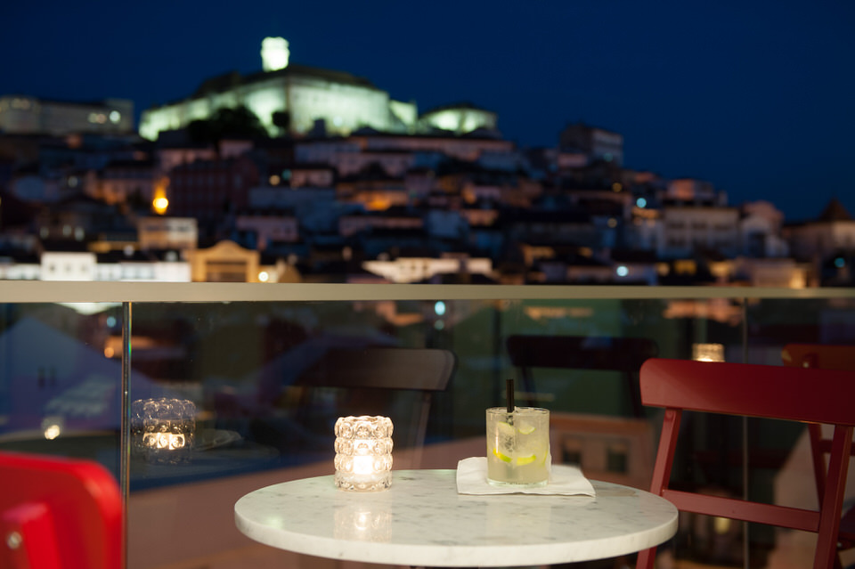 Vista sobre el centro de Coimbra del bar del hotel